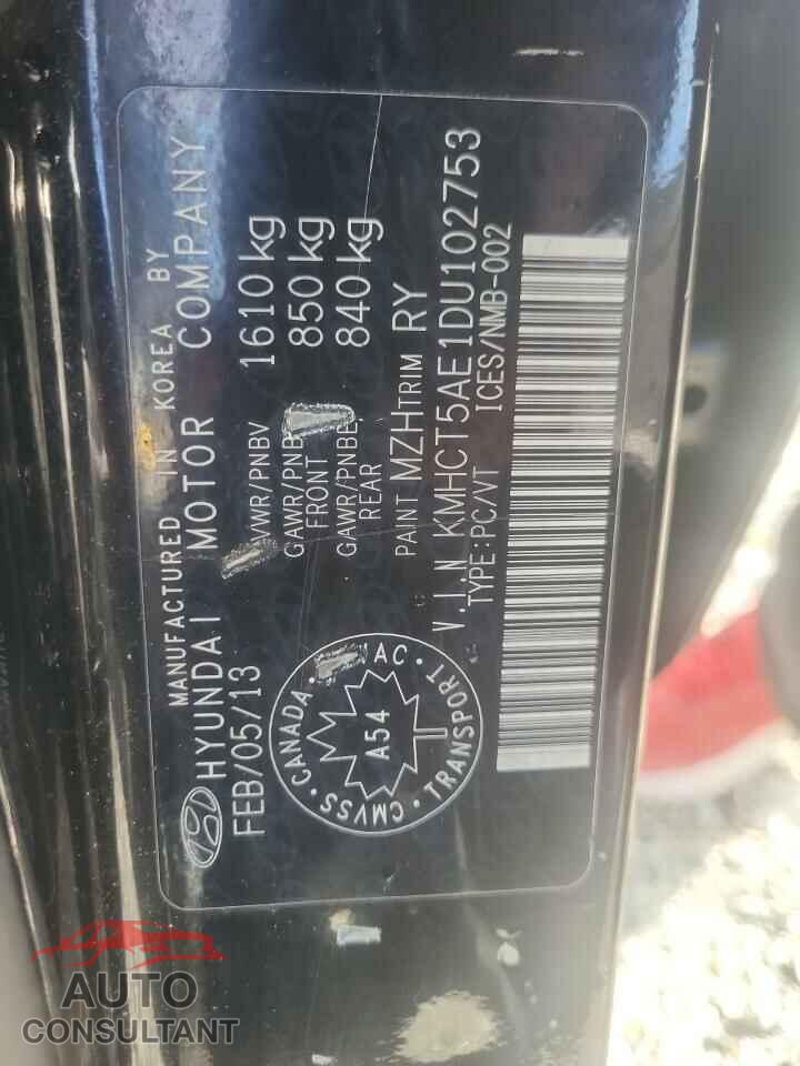 HYUNDAI ACCENT 2013 - KMHCT5AE1DU102753