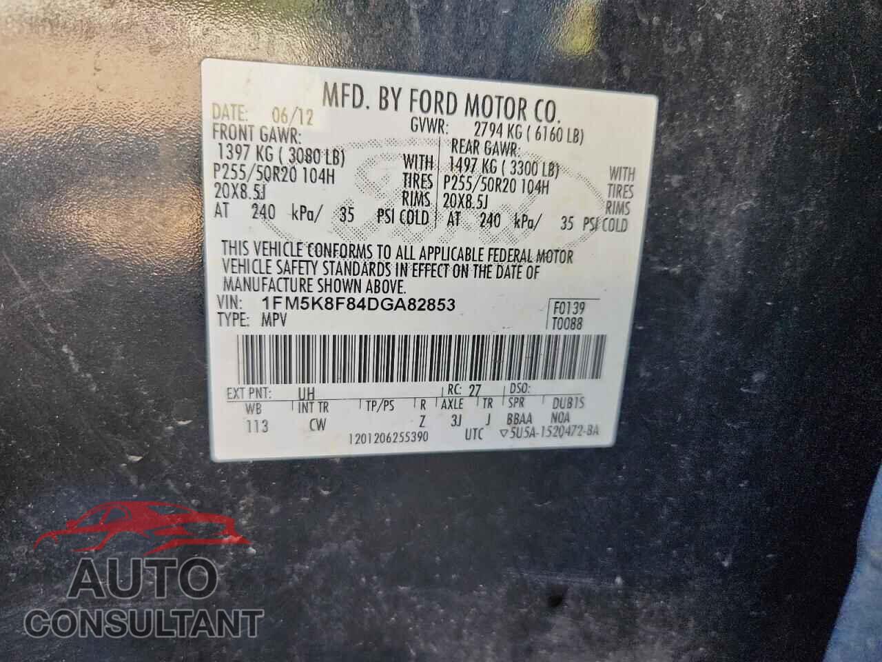 FORD EXPLORER 2013 - 1FM5K8F84DGA82853