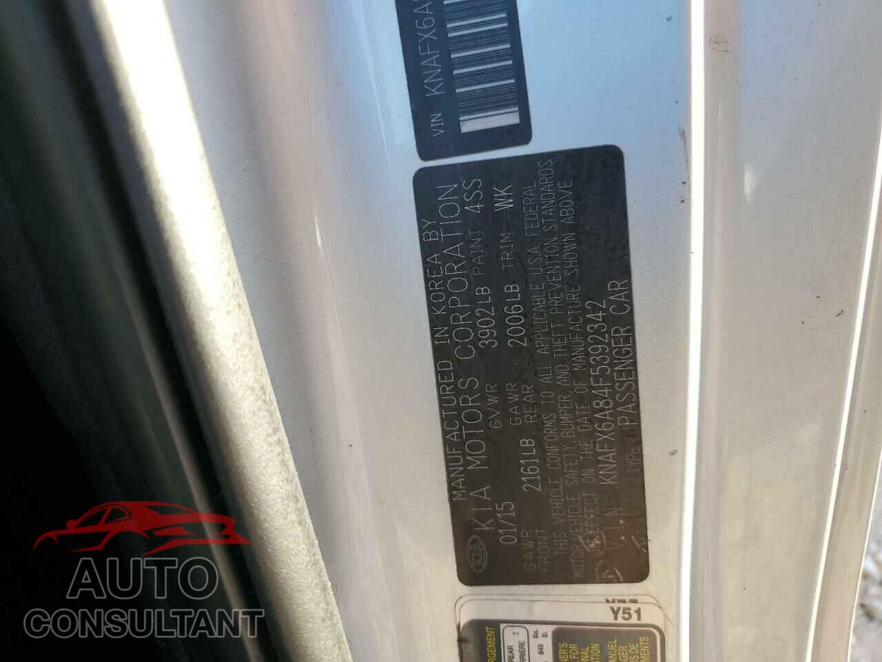 KIA FORTE 2015 - KNAFX6A84F5392342