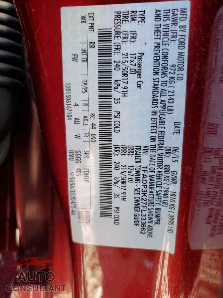 FORD FOCUS 2015 - 1FADP3K27FL333662
