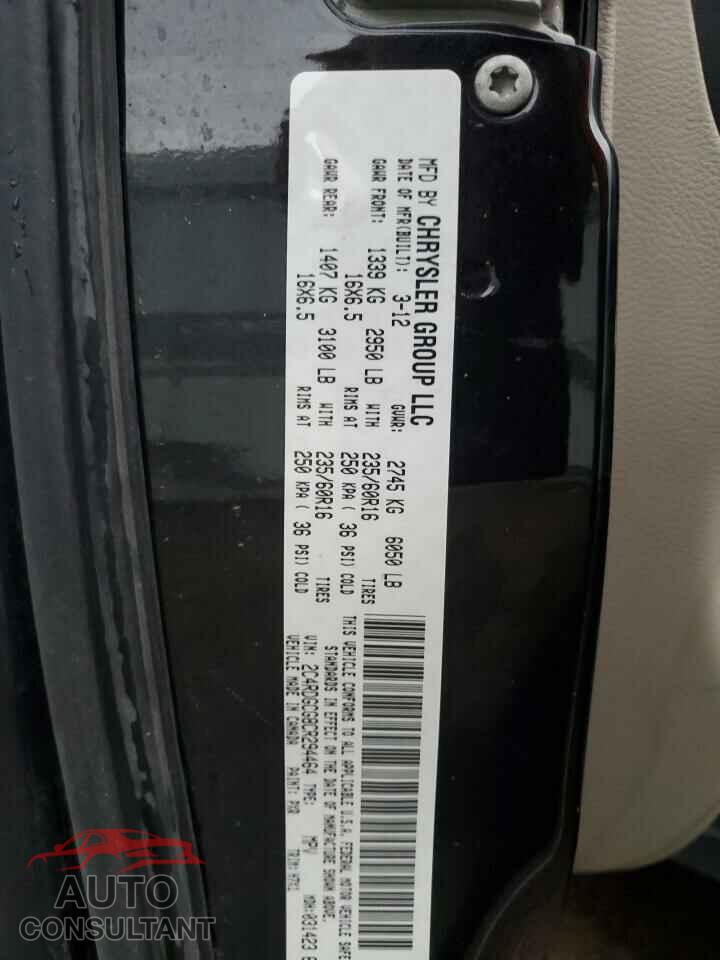 DODGE CARAVAN 2012 - 2C4RDGCG8CR294464