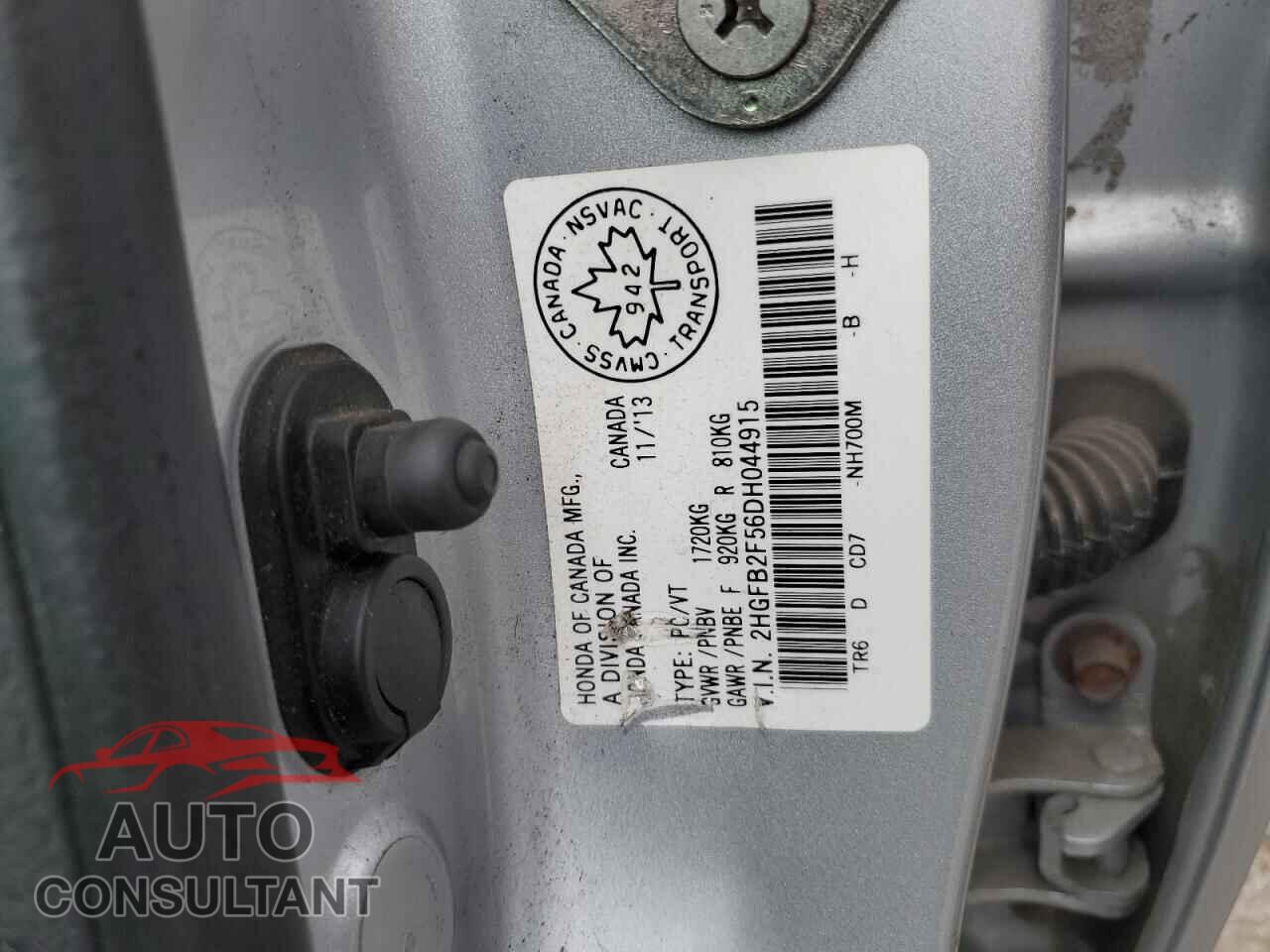 HONDA CIVIC 2013 - 2HGFB2F56DH044915