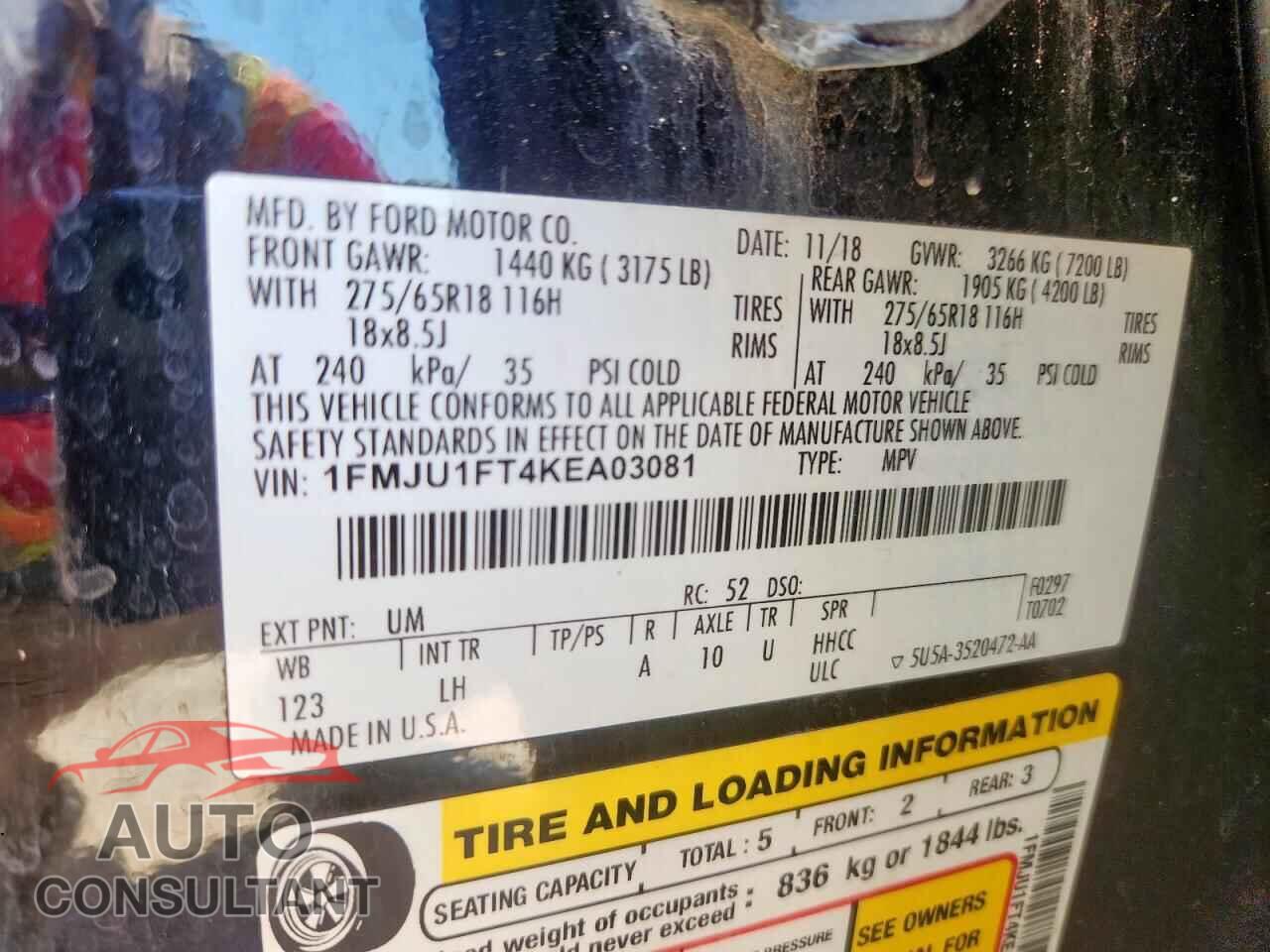 FORD EXPEDITION 2019 - 1FMJU1FT4KEA03081