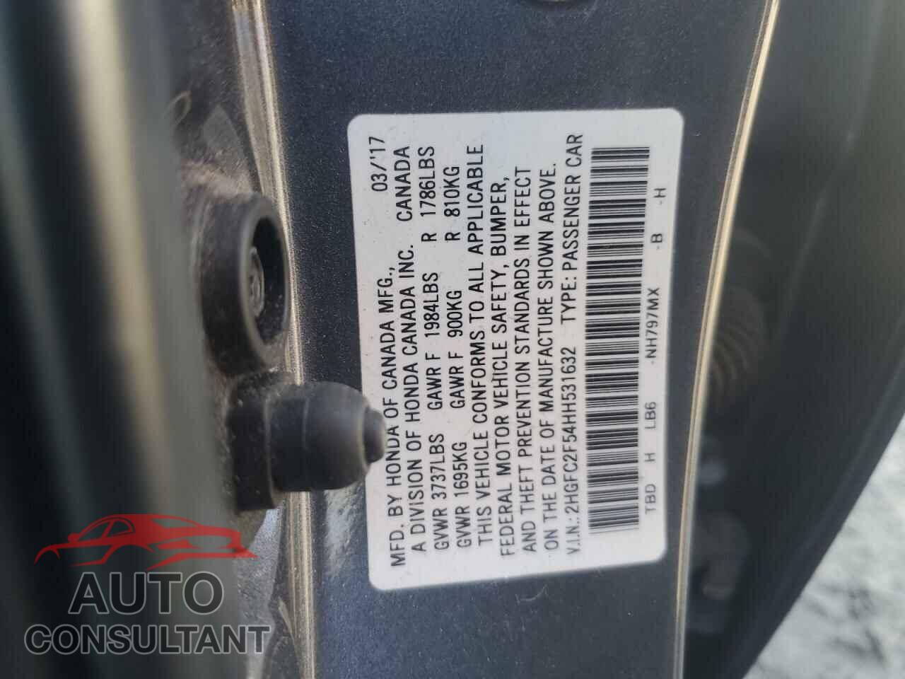 HONDA CIVIC 2017 - 2HGFC2F54HH531632