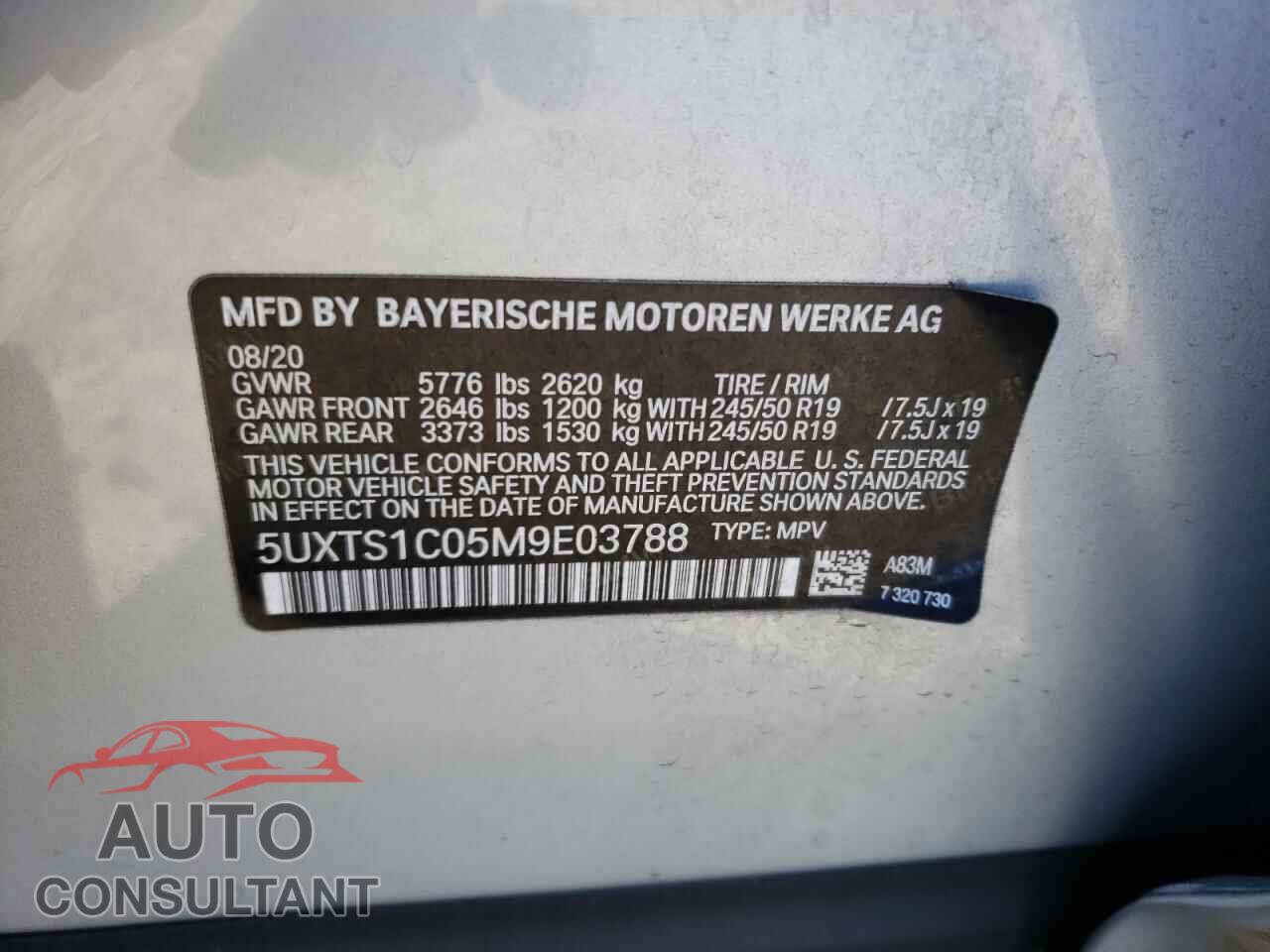 BMW X3 2021 - 5UXTS1C05M9E03788