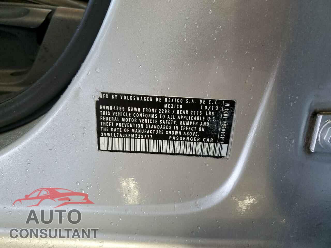 VOLKSWAGEN JETTA 2014 - 3VWLL7AJ3EM229777