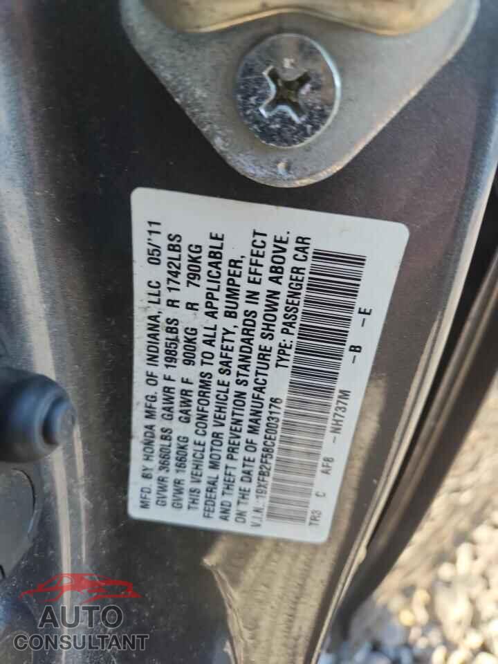HONDA CIVIC 2012 - 19XFB2F58CE003176