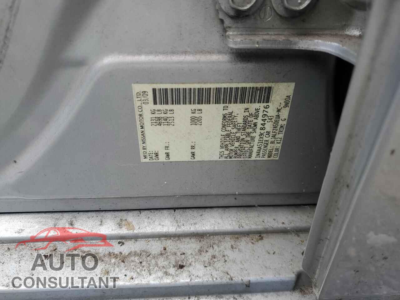 NISSAN MAXIMA 2009 - 1N4AA51EX9C844976