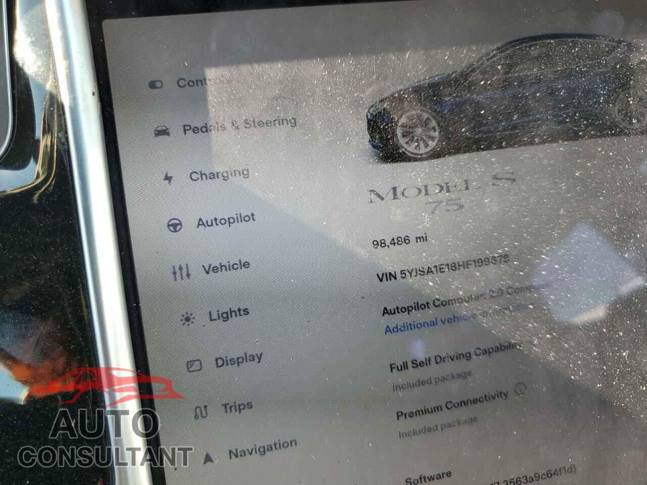 TESLA MODEL S 2017 - 5YJSA1E18HF199678