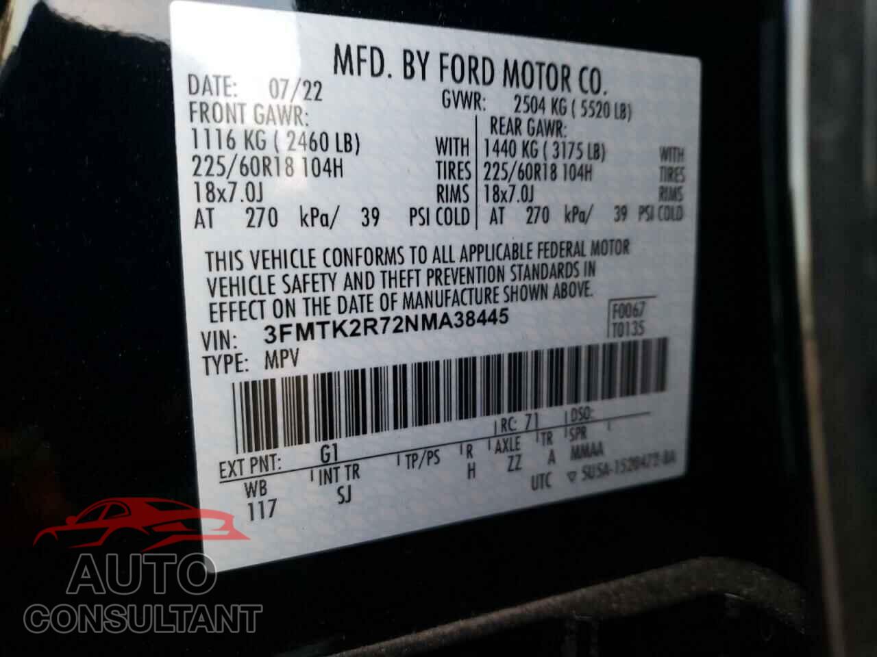 FORD MUSTANG 2022 - 3FMTK2R72NMA38445