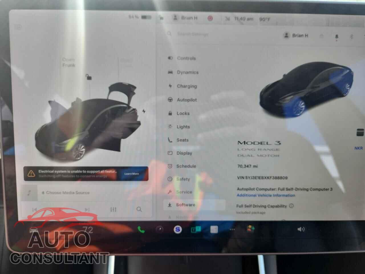 TESLA MODEL 3 2019 - 5YJ3E1EBXKF388809
