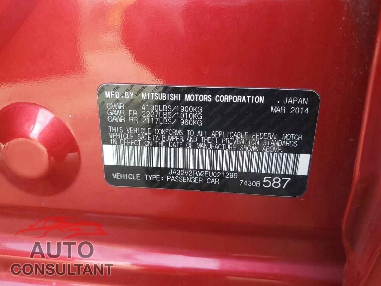 MITSUBISHI LANCER 2014 - JA32V2FW2EU021299