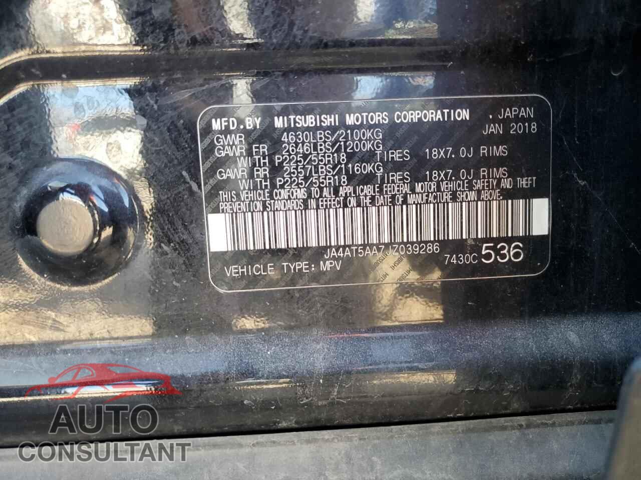 MITSUBISHI ECLIPSE 2018 - JA4AT5AA7JZ039286