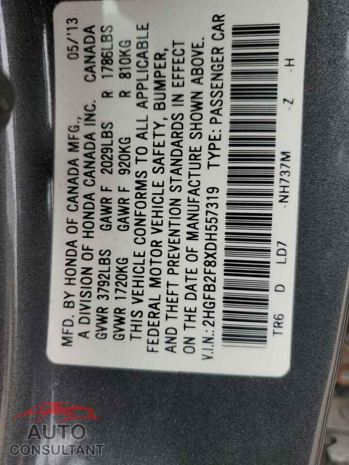 HONDA CIVIC 2013 - 2HGFB2F8XDH557319
