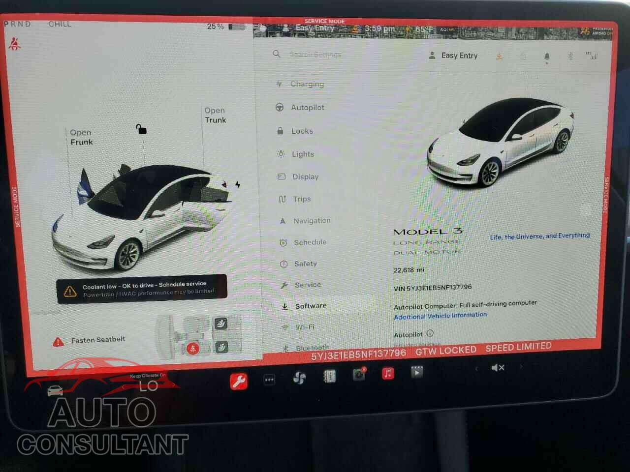 TESLA MODEL 3 2022 - 5YJ3E1EB5NF137796