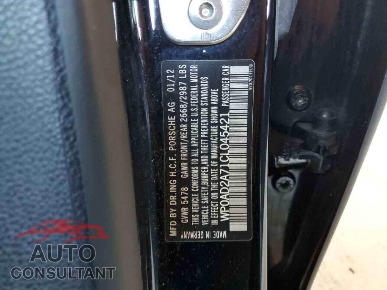 PORSCHE PANAMERA 2012 - WP0AD2A71CL045421