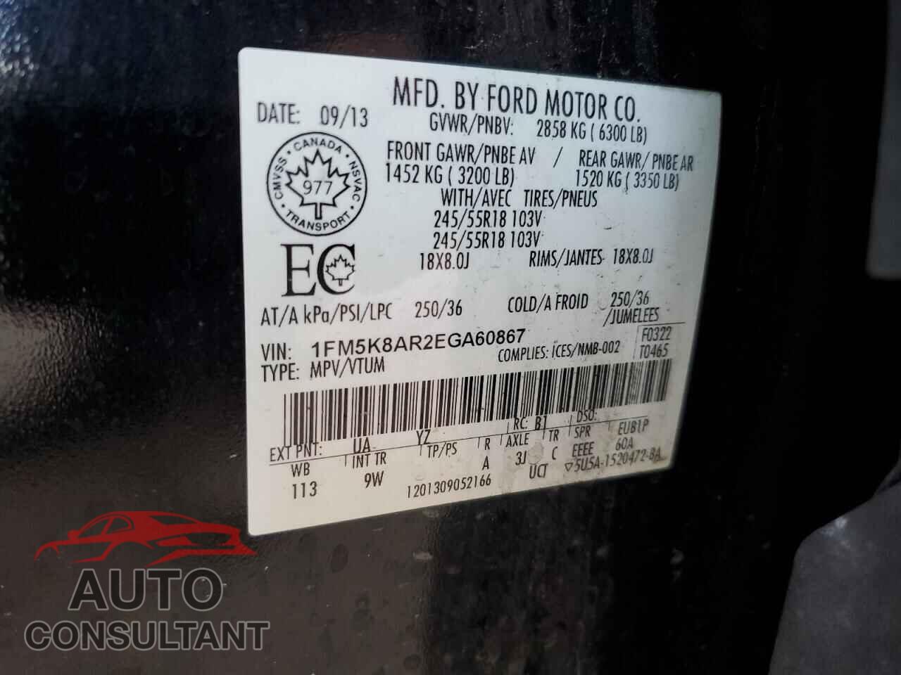FORD EXPLORER 2014 - 1FM5K8AR2EGA60867