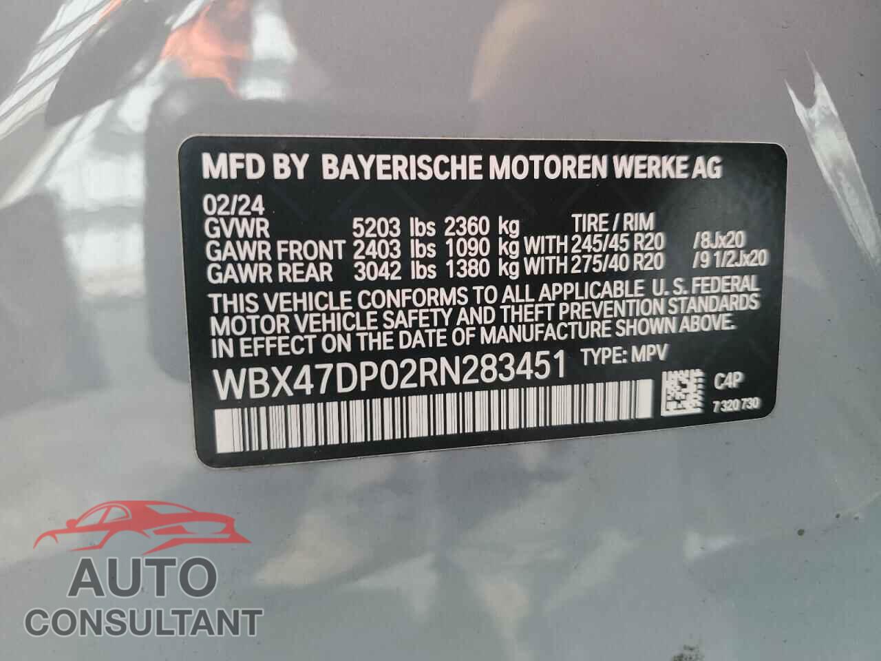 BMW X3 2024 - WBX47DP02RN283451