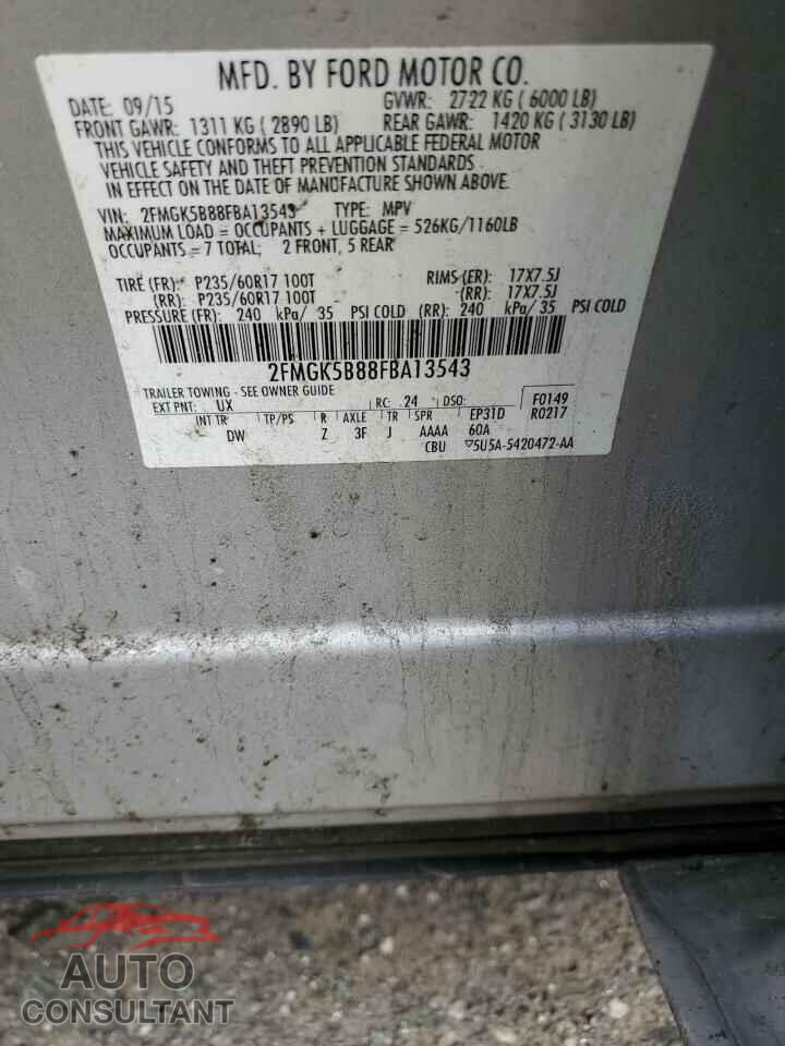 FORD FLEX 2015 - 2FMGK5B88FBA13543