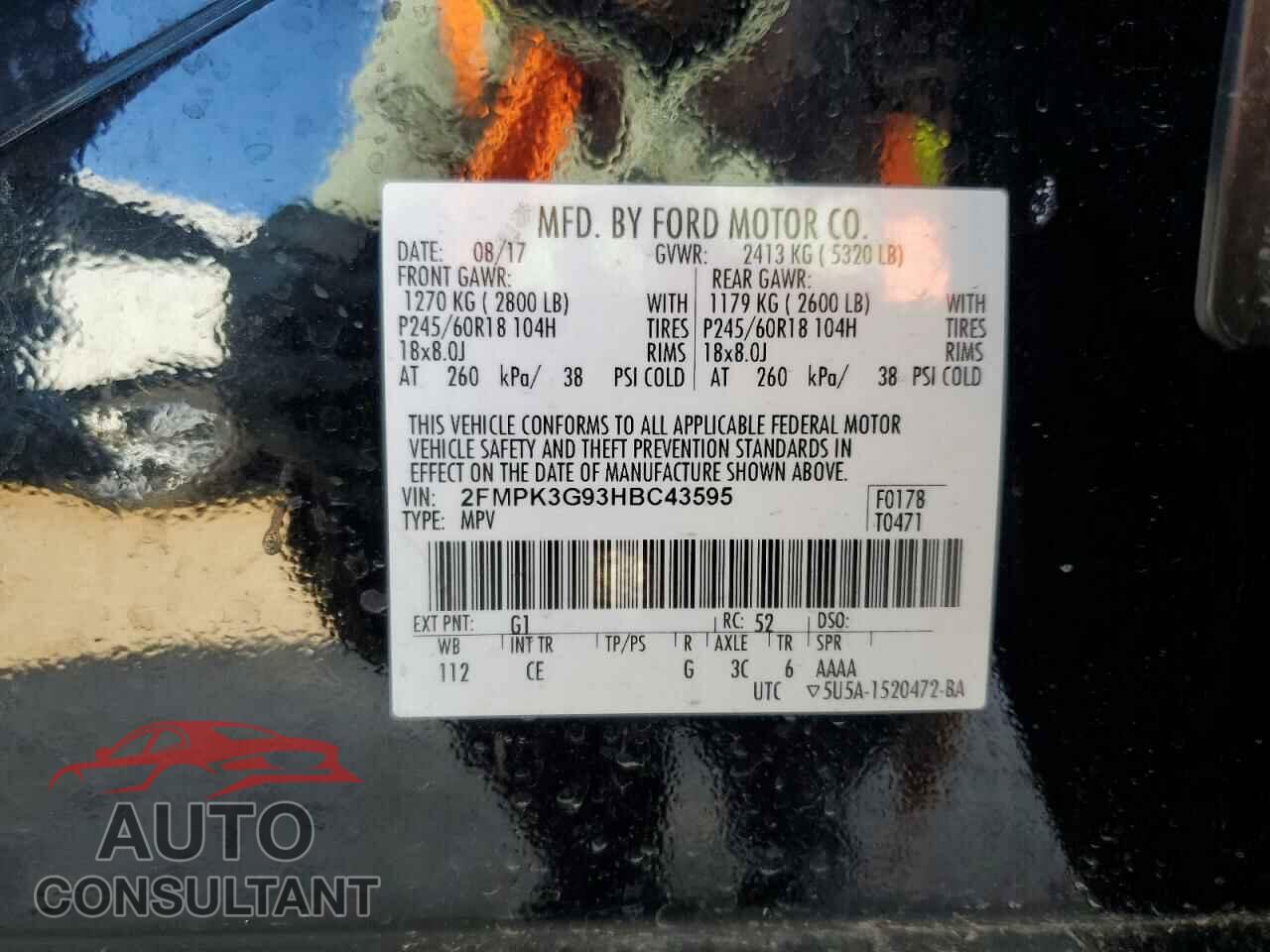FORD EDGE 2017 - 2FMPK3G93HBC43595