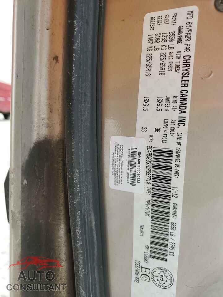DODGE CARAVAN 2013 - 2C4RDGBG7DR597710