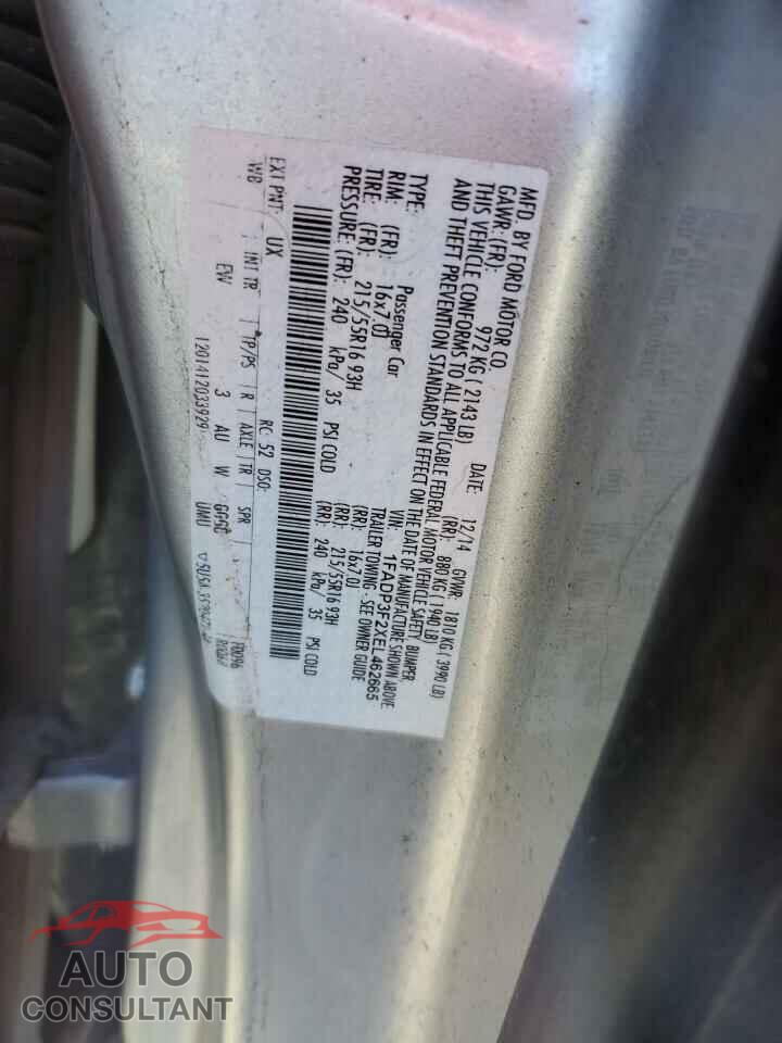 FORD FOCUS 2014 - 1FADP3F2XEL462665