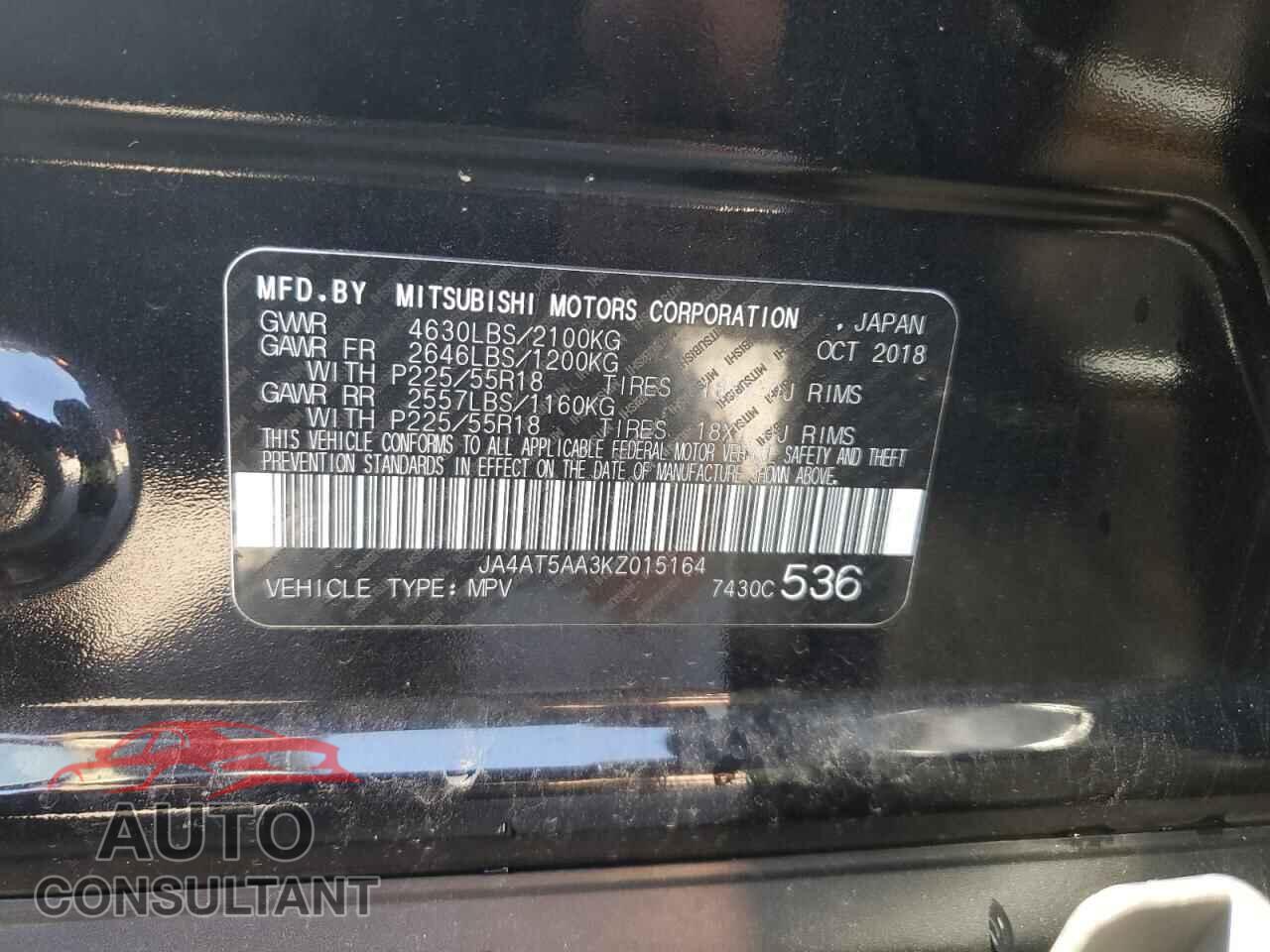 MITSUBISHI ECLIPSE 2019 - JA4AT5AA3KZ015164