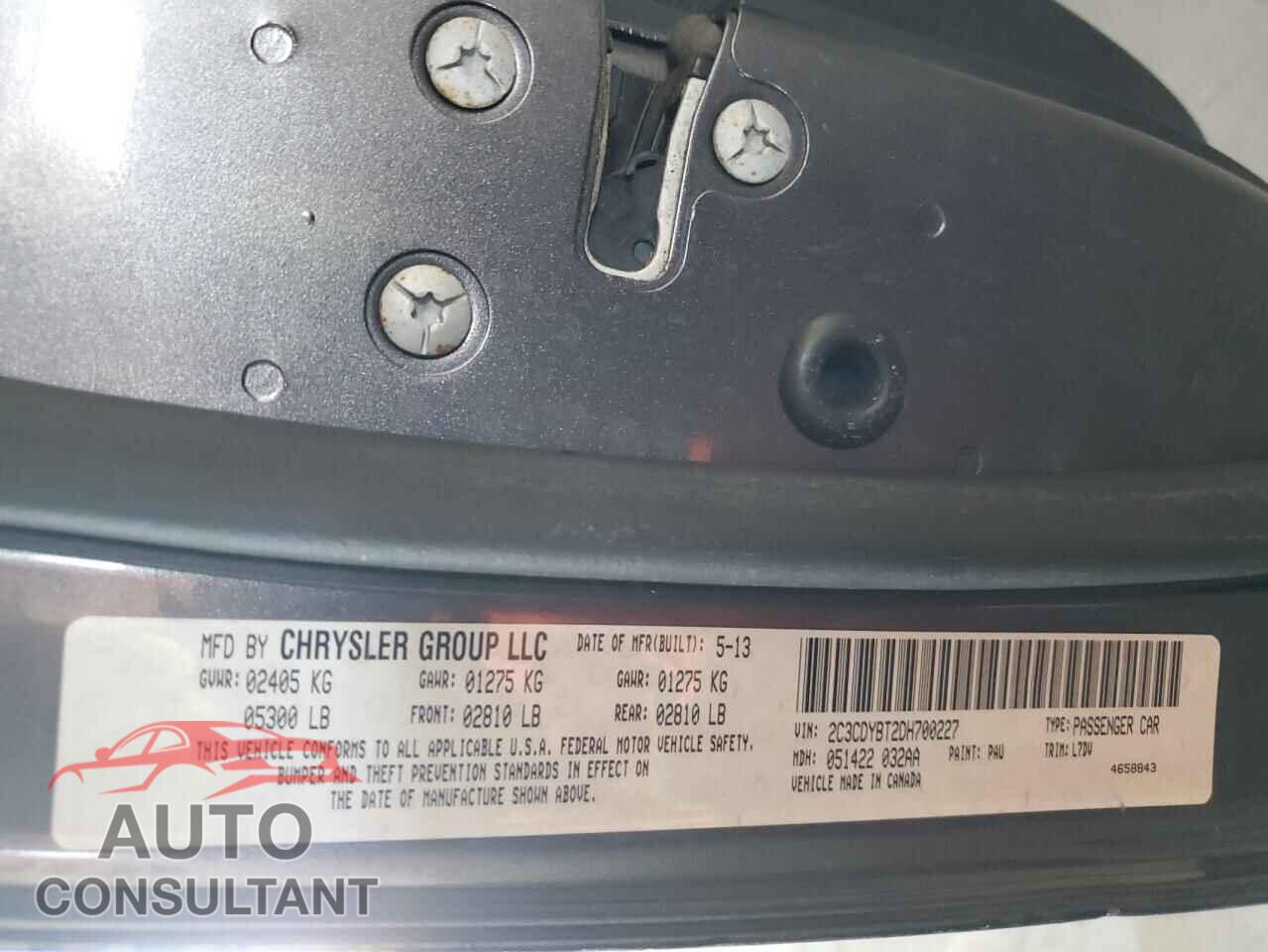 DODGE CHALLENGER 2013 - 2C3CDYBT2DH700227