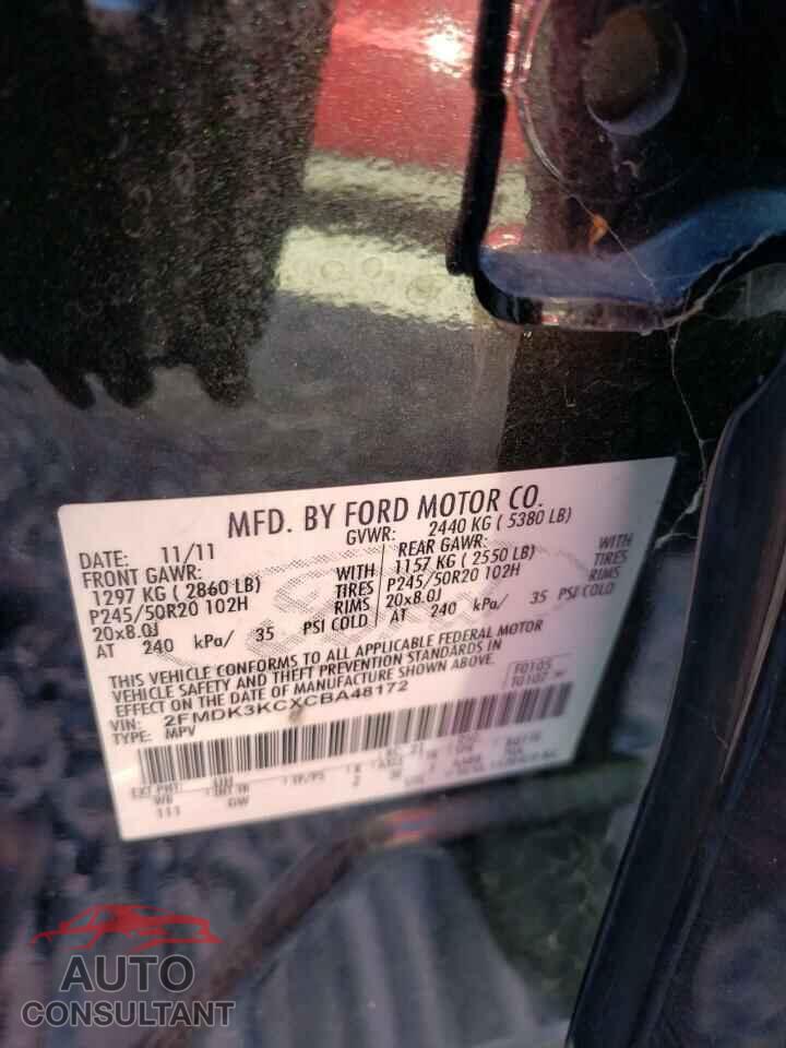 FORD EDGE 2012 - 2FMDK3KCXCBA48172