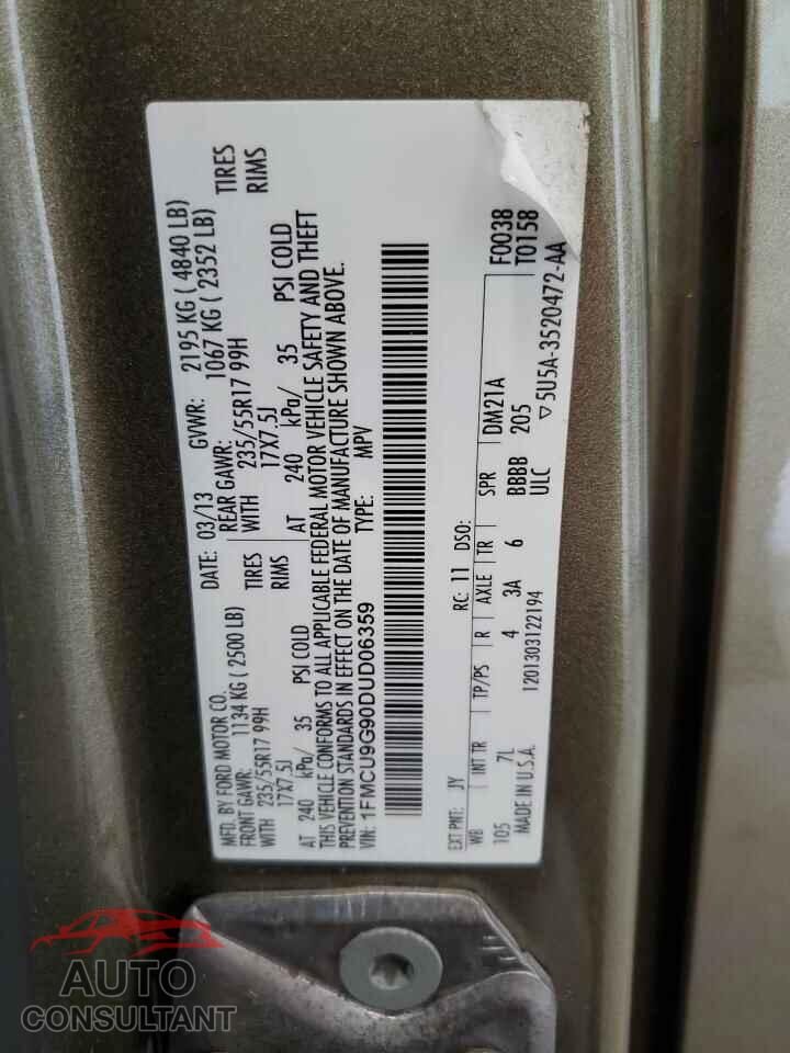 FORD ESCAPE 2013 - 1FMCU9G90DUD06359