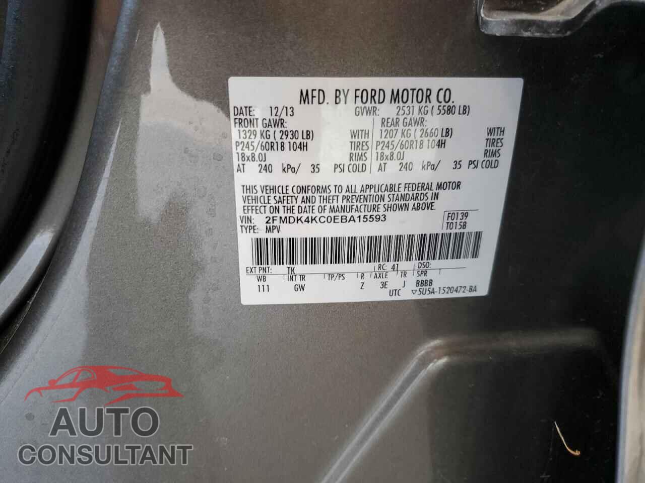 FORD EDGE 2014 - 2FMDK4KC0EBA15593