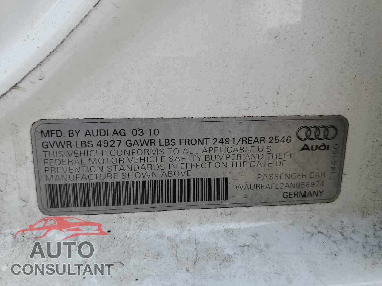AUDI A4 2010 - WAUBFAFL2AN056974
