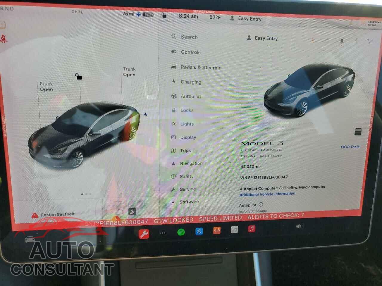 TESLA MODEL 3 2020 - 5YJ3E1EB8LF638047