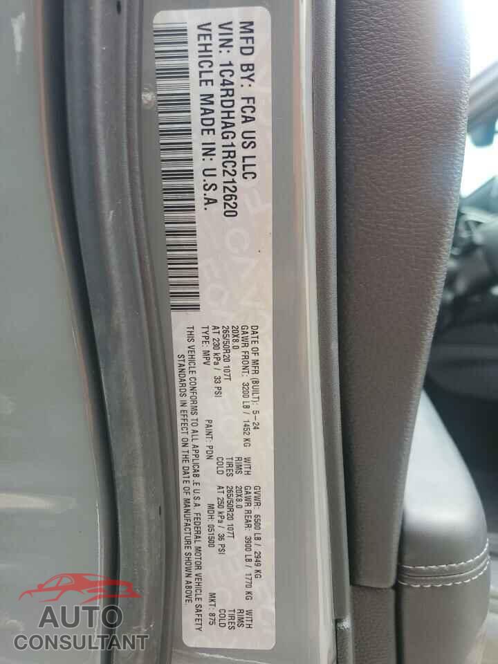 DODGE DURANGO 2024 - 1C4RDHAG1RC212620