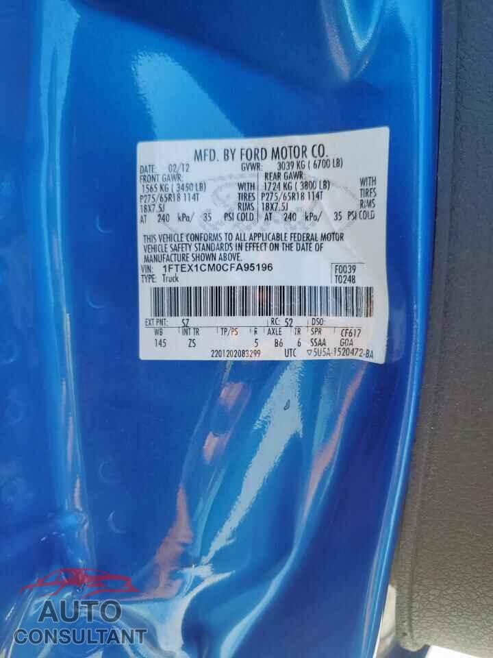 FORD F-150 2012 - 1FTEX1CM0CFA95196
