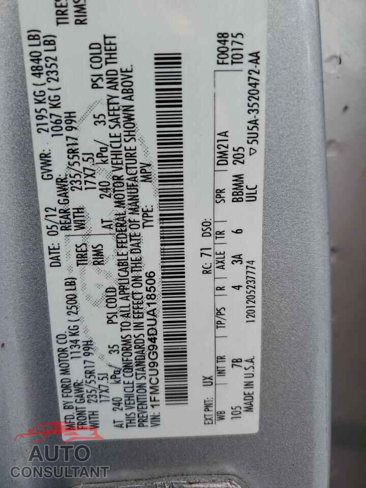 FORD ESCAPE 2013 - 1FMCU9G94DUA18506