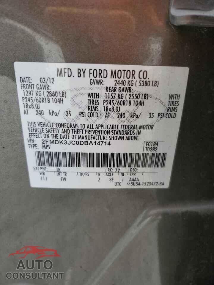 FORD EDGE 2013 - 2FMDK3JC0DBA14714