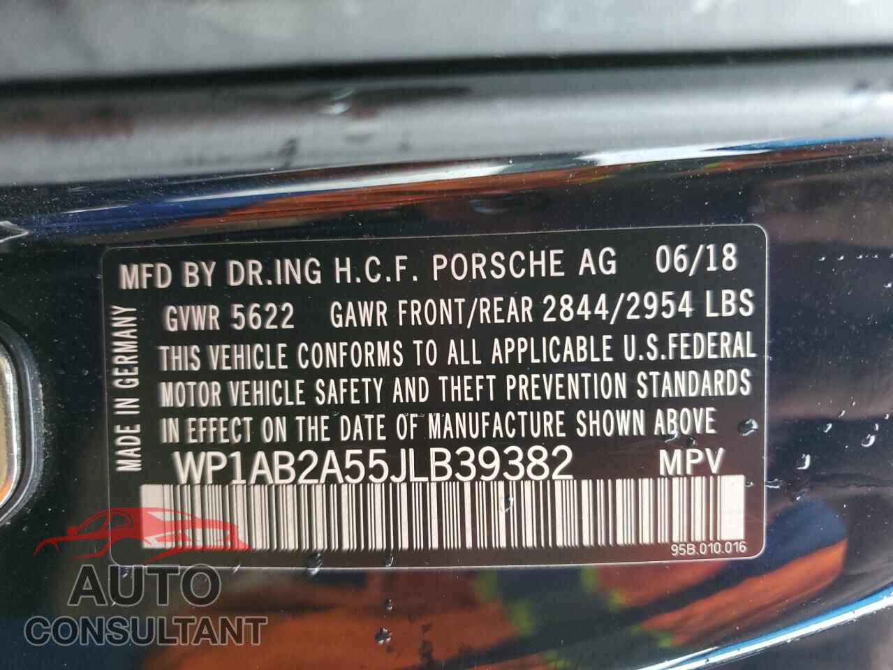 PORSCHE MACAN 2018 - WP1AB2A55JLB39382