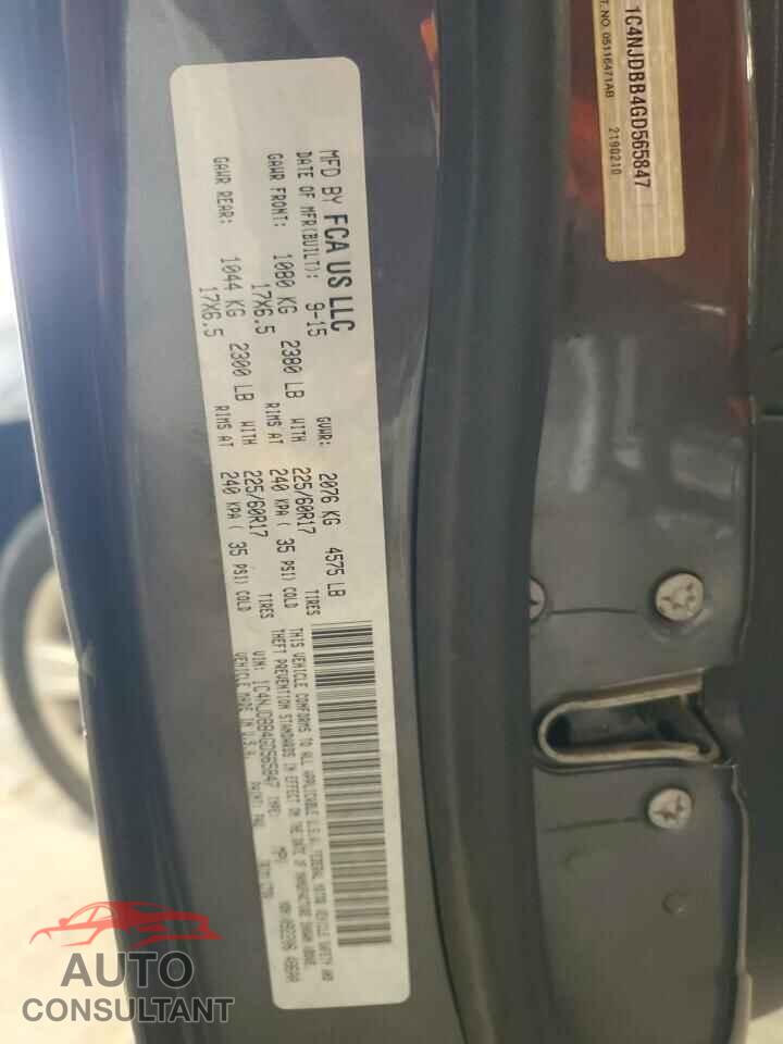 JEEP COMPASS 2016 - 1C4NJDBB4GD565847