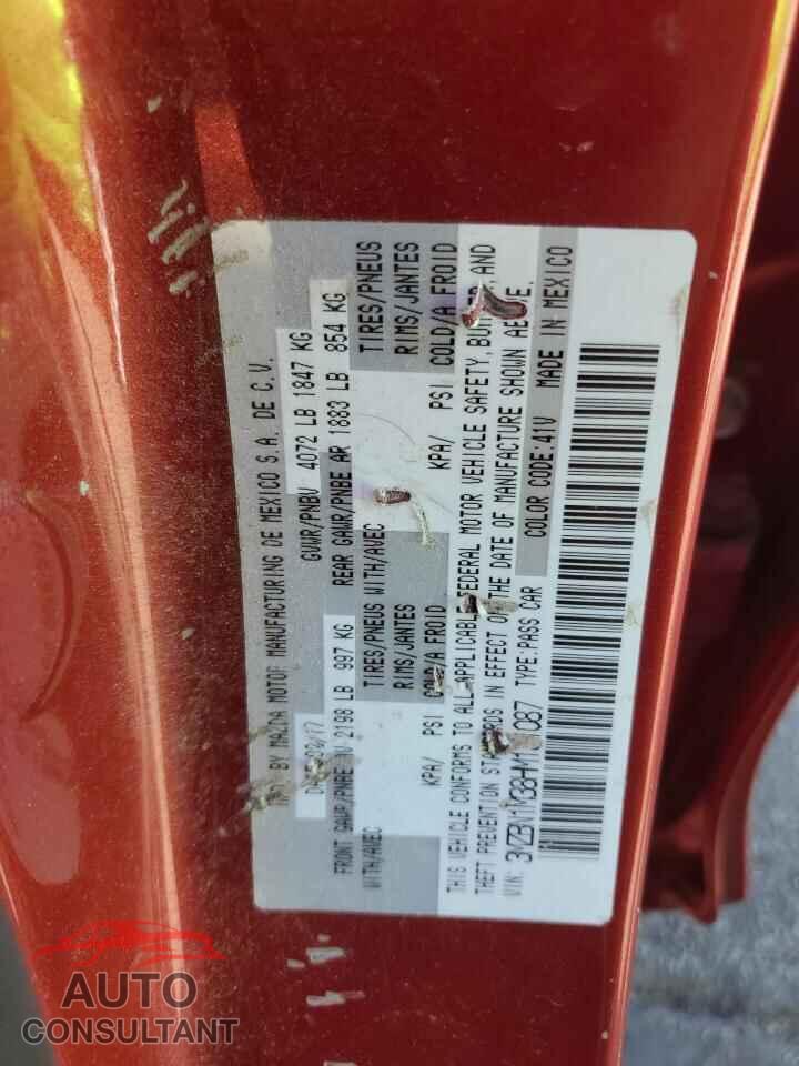 MAZDA 3 2017 - 3MZBN1M38HM131087