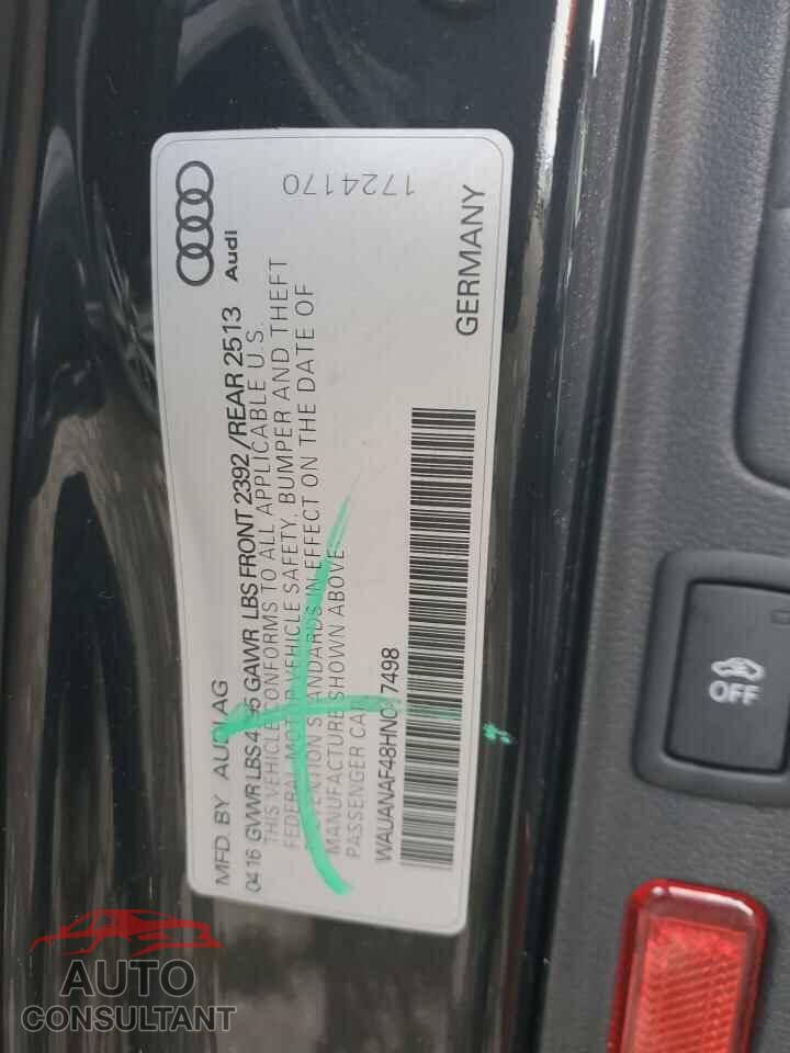 AUDI A4 2017 - WAUANAF48HN017498