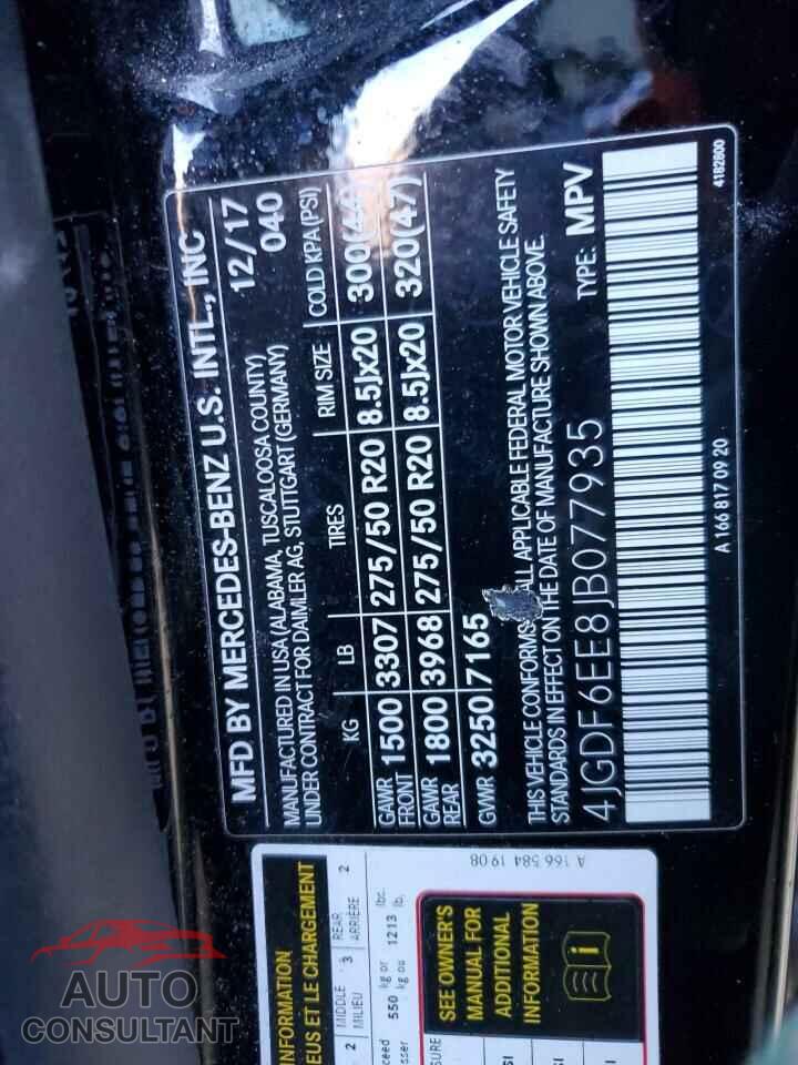 MERCEDES-BENZ GLS-CLASS 2018 - 4JGDF6EE8JB077935