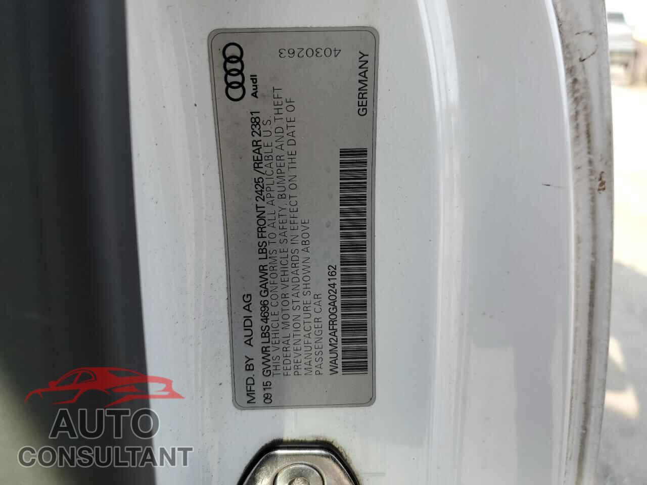 AUDI A5 2016 - WAUM2AFR0GA024162