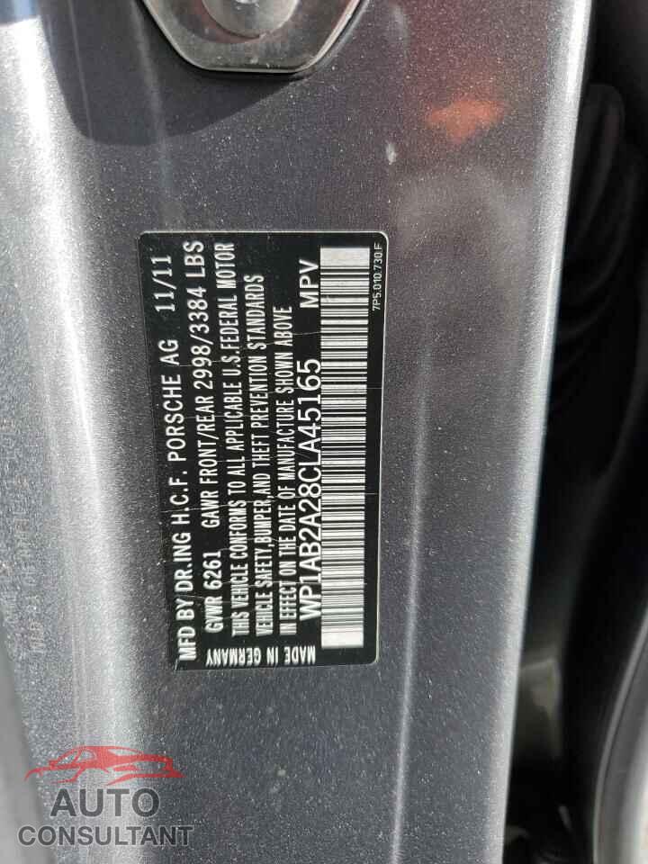 PORSCHE CAYENNE 2012 - WP1AB2A28CLA45165