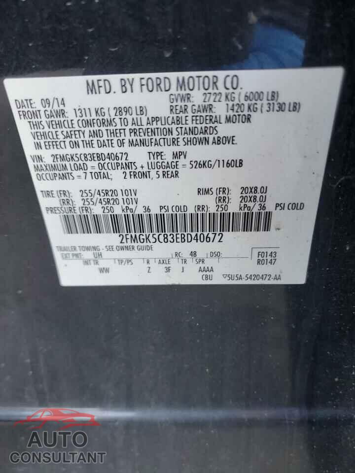 FORD FLEX 2014 - 2FMGK5C83EBD40672