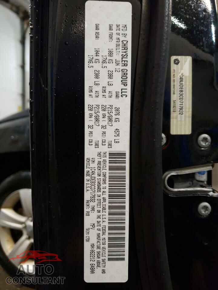 JEEP COMPASS 2012 - 1C4NJDEB3CD717932