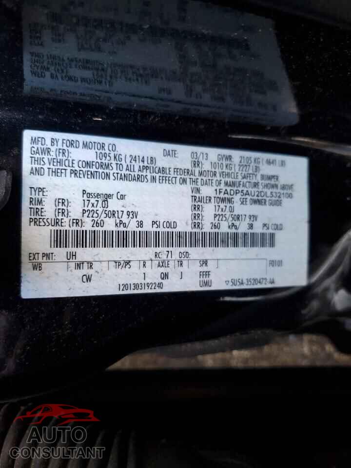 FORD CMAX 2013 - 1FADP5AU2DL532100