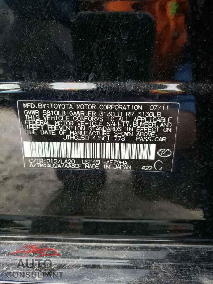LEXUS LS460 2011 - JTHCL5EF4B5011778