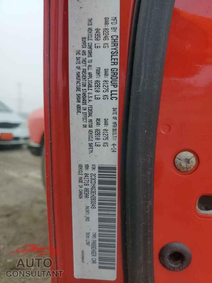 DODGE CHALLENGER 2014 - 2C3CDYAG3EH283349