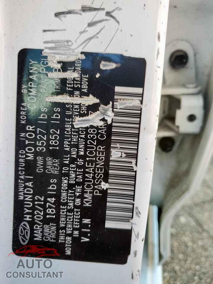 HYUNDAI ACCENT 2012 - KMHCU4AE1CU238757